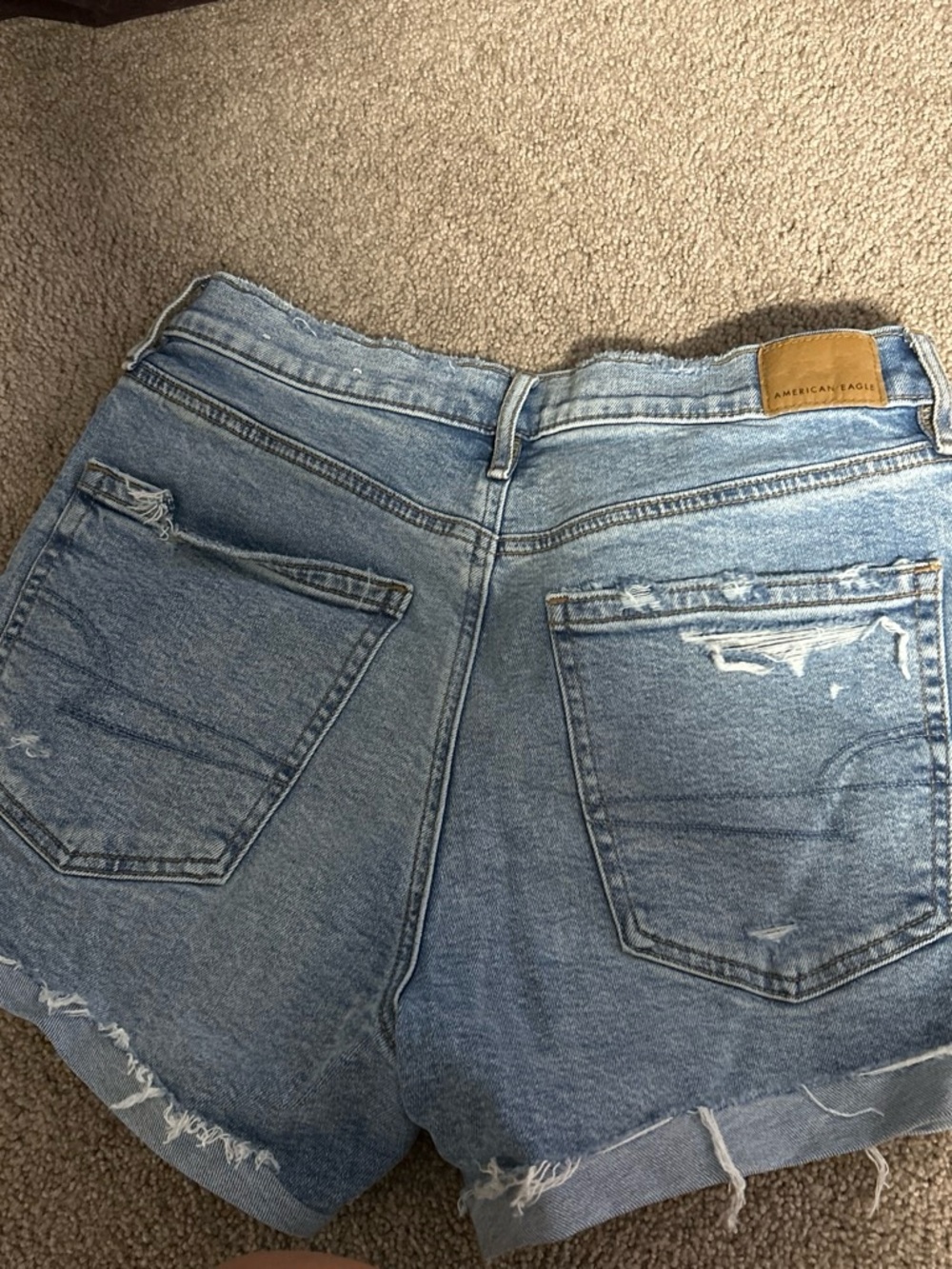 American Eagle Outfitters Distressed Light Blue Denim Shorts